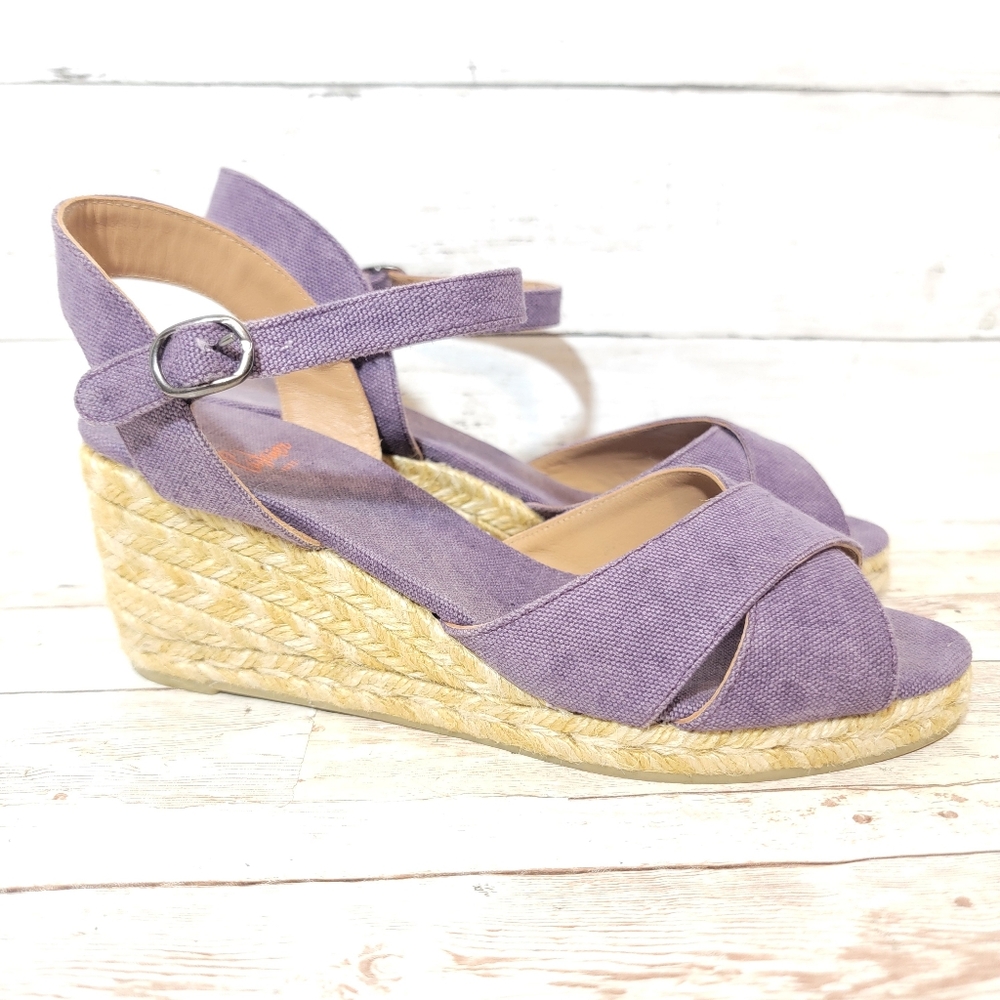 Castaner Lavender Espadrille Wedges